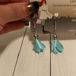 Satin flower earrings